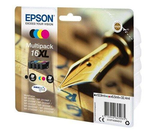 Epson 16XL Multipack - 4 pakker - XL - sort gul cyan magenta - original - blækpatron - Blekkpatron Blå