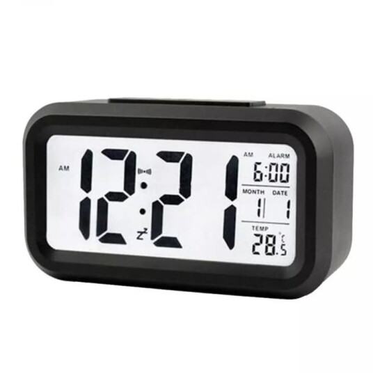 Digital vekkerklokke med LED-skjerm, Sort Digital vekkerklokke med LED-skjerm, Sort