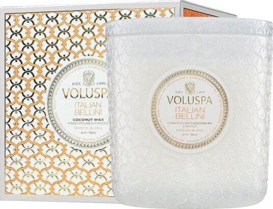 Voluspa Italian Bellini Boxed Luxe Jar Candle 80H Hvit