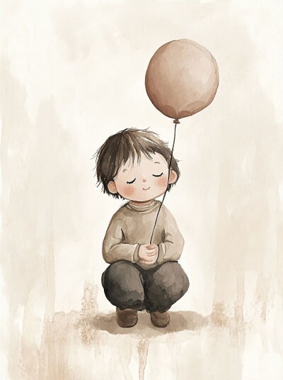 Plakat Barn med ballong Plakat Barn med ballong