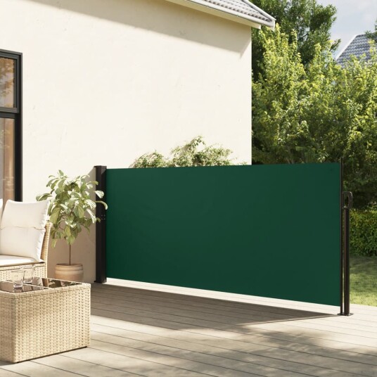 Uttrekkbar sidemarkise mørkegrønn 140x600 cm 4004515 Uttrekkbar sidemarkise mørkegrønn 140x600 cm 4004515