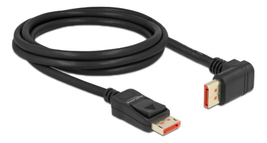 Delock DisplayPort-kabel 8K 60Hz 90° vinkel 2m