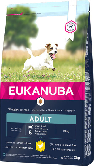 Eukanuba Tørrfôr til små hunder med kylling - 3 kg