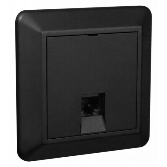 Lanse Modularkontakt 1xKat.6 UTP Innfelt Sort