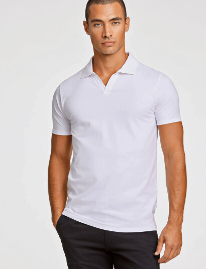 Lindbergh Stretch Polo Shirt S/S - White - XL Lindbergh Stretch Polo Shirt S/S - White - XL