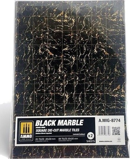 Vallejo Ammo Black Marble Kvadratisk Stanset Marmorplater 2 Vallejo Ammo Black Marble Kvadratisk Stanset Marmorplater 2