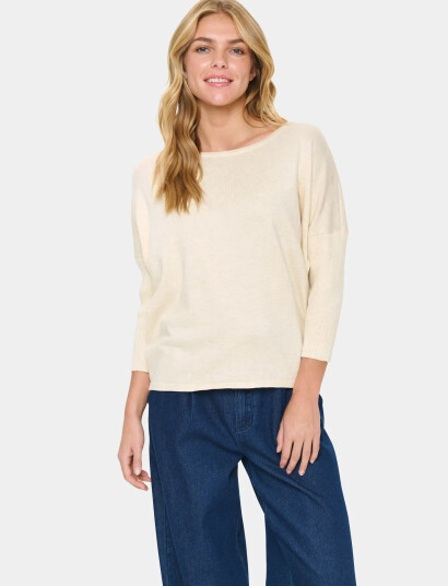 Saint Tropez A2561, Milasz R-Neck Pullover - Cream - M