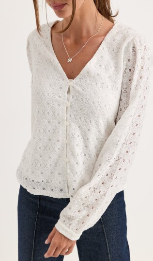 Objectcollectorsitem Objlaila L/S V NECK TOP NOOS