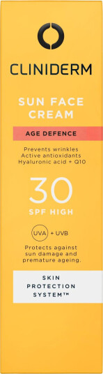 Cliniderm Age Defence Solkrem SPF 30 50 ml - Vannbestandig og Uparfymert