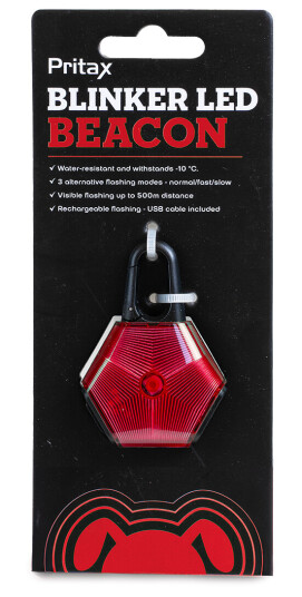 Pritax Blinklys LED 5x6,5cm rød for hundehalsbånd