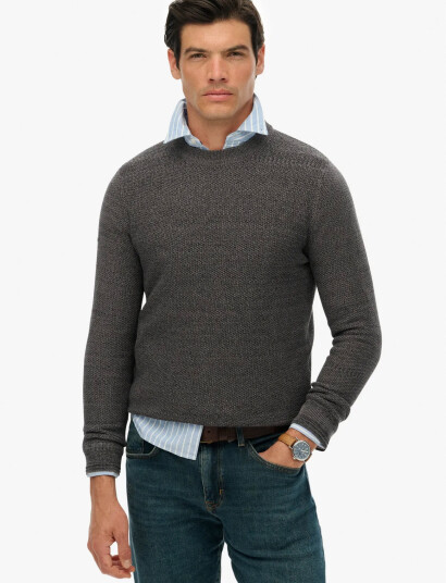 Superdry Lw Cotton Texture Jumper - Grey - XXL Superdry Lw Cotton Texture Jumper - Grey - XXL