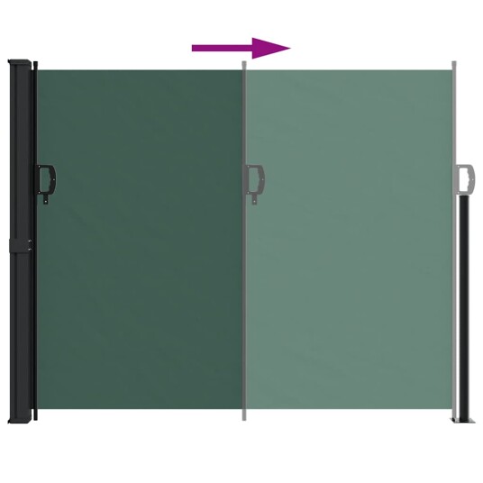  Uttrekkbar sidemarkise mørkegrønn 160x500 cm 4004440