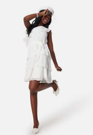 VILA Viabbelone flounce short dress Cloud Dancer 44