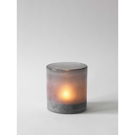 Tell Me More Frost Lysestake M Grå - Elegant Glass Lyslykt 12 cm