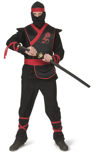ESPA Ninja Svart/Rød Karnevalkostyme Small ESPA Ninja Svart/Rød Karnevalkostyme Small