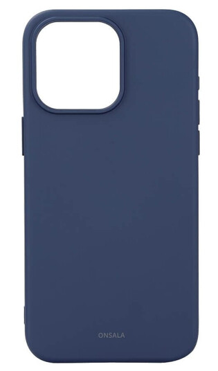 Onsala Mørkeblå Silikon MagSafe Mobildeksel for iPhone 15 Pro Max