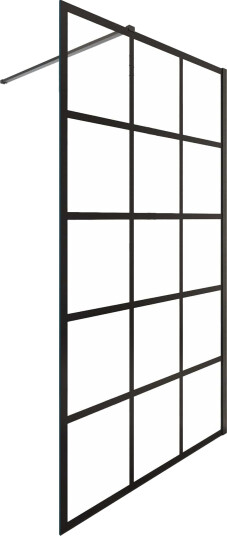 Alterna Matrix Fast Dusjvegg Ruter 86,4-116,4cm Svart Matt / 120cm Klart Glass