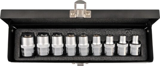 Yato 1/2" Pipenøkkelsett med 9 Hoder, Imperisk, 12.7 mm Yato 1/2" Pipenøkkelsett med 9 Hoder, Imperisk, 12.7 mm