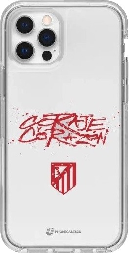 Phonecases3D iPhone 12 Atlético de Madrid Clear case -mobildeksel, hvit