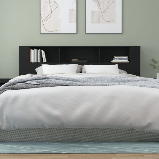 vidaXL Sengegavlskap svart 200x18,5x104,5 cm