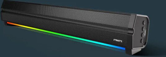 Streetz SB100 Bluetooth Lydplanke med RGB Lys - Svart