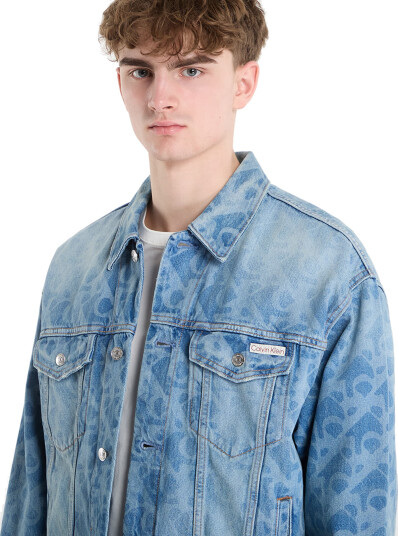 Calvin Klein Jeans 90S Lt Playbill Trucker Blue M Calvin Klein Jeans 90S Lt Playbill Trucker Blue M