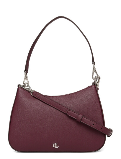 Lauren Ralph Lauren Crosshatch Leather Medium Danni Bag - Burgundy - ONE SIZE Lauren Ralph Lauren Crosshatch Leather Medium Danni Bag - Burgundy - ONE SIZE