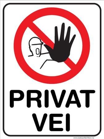 Skilt   Privat Vei