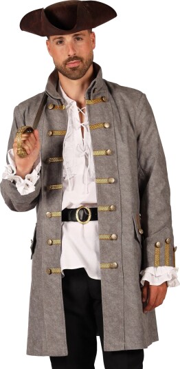 Piratjakke Grå Herre Deluxe - XX-Large
