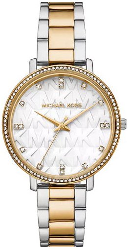 Michael Kors Dameklokke MK4918 Pyper Hvit/Gulltonet stål Ø38 mm