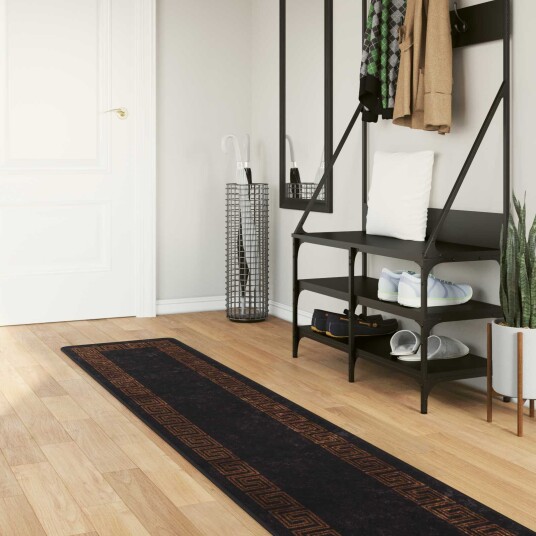 Teppe Runner MARSA Svart 50 x 250 cm Polyester og PVC