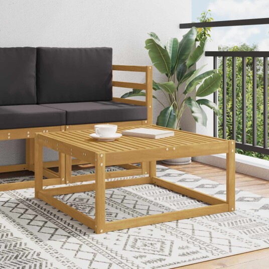 vidaXL Ute fotstøtte Solid akasietre Hvit 79 x 79 x 37 cm