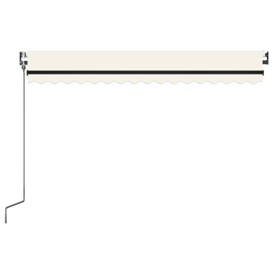 vidaXL Automatisk markise med vindsensor og LED 400x350 cm kremhvit