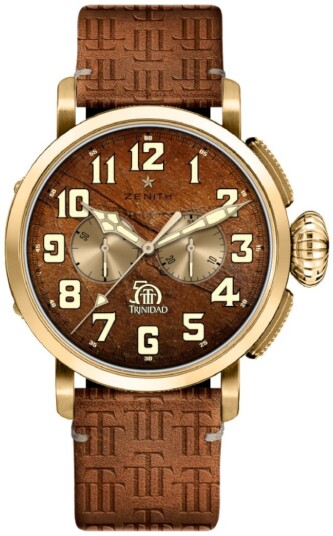Zenith Herreklokke 30.2430.4069 78.C811 Pilot Brun/Gummi Ø45 mm