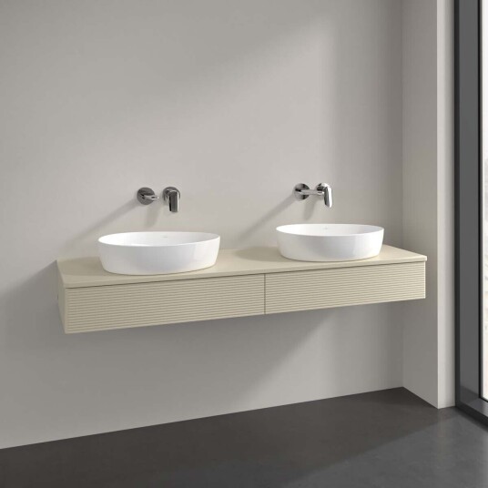 Villeroy & Boch Antao Servantskap med 2 skuffer 160x50x19 cm u/lys Grå Matt Villeroy & Boch Antao Servantskap med 2 skuffer 160x50x19 cm u/lys Grå Matt