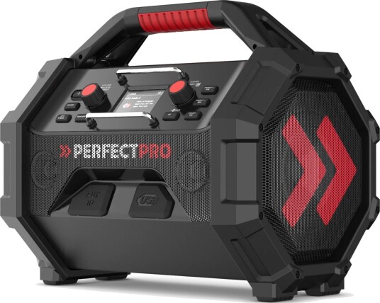 PerfectPro Rocktagon DAB+/FM Radio med Bluetooth, AUX og Powerbank, 18V PerfectPro Rocktagon DAB+/FM Radio med Bluetooth, AUX og Powerbank, 18V