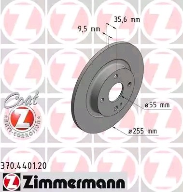 Bremseskive ZIMMERMANN 370.4401.20