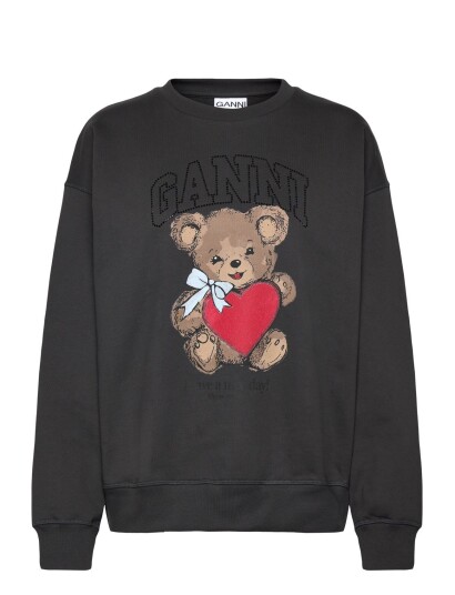Ganni Phantom Grey Bear Sweatshirt Black S Ganni Phantom Grey Bear Sweatshirt Black S