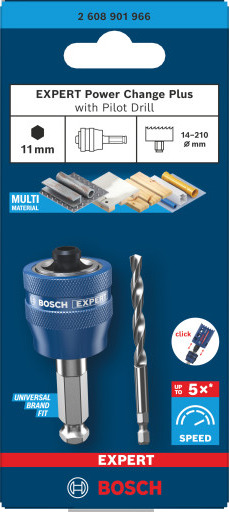 Bosch Power-Change Plus Hullsagadapter med HSS-G Bor 11 mm 1 Stk Bosch Power-Change Plus Hullsagadapter med HSS-G Bor 11 mm 1 Stk