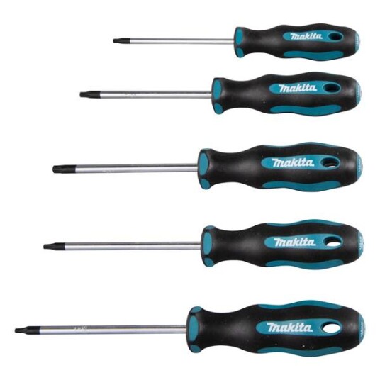 Makita 5-delt Torx Skrutrekkersett med magnetisk tupp Makita 5-delt Torx Skrutrekkersett med magnetisk tupp