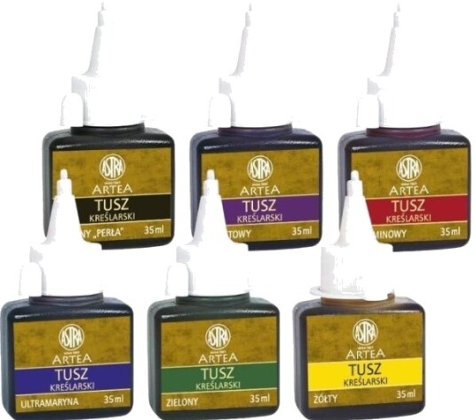 Astra tegneblekk sort perle 35 ml 8 stk Astra tegneblekk sort perle 35 ml 8 stk