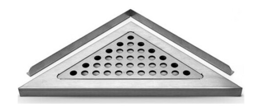 Unidrain Soap shelf | corner | stainless steel brushed: classic