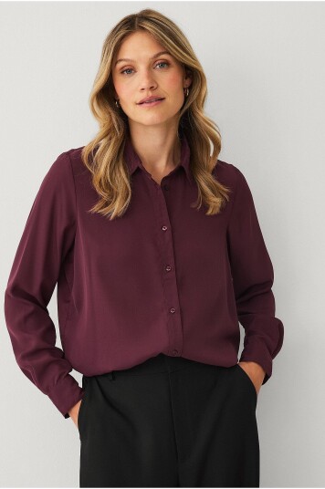 Ellos Collection Skjorte i krepp Rød