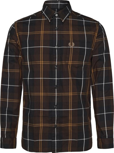 Fred Perry Twill Tartan Shirt Brown M
