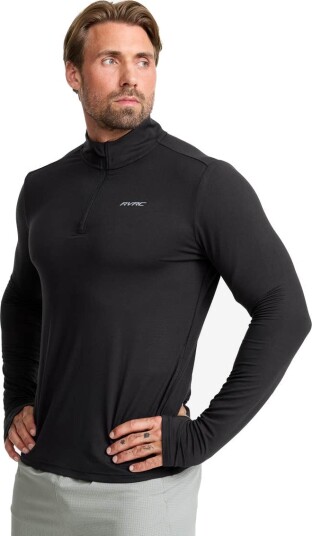 Revolutionrace Impulse Half zip Top Herre Black L Herre Overdeler Langermede skjorter