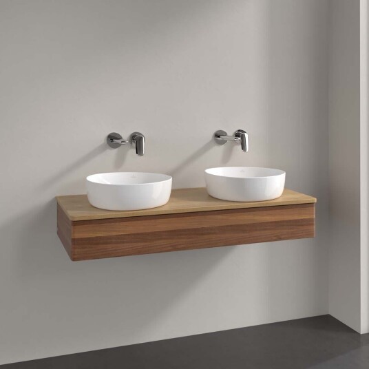 Villeroy & Boch Antao Servantskap med 1 skuff 120x50x19 cm m/lys Valnøtt/Eik Villeroy & Boch Antao Servantskap med 1 skuff 120x50x19 cm m/lys Valnøtt/Eik
