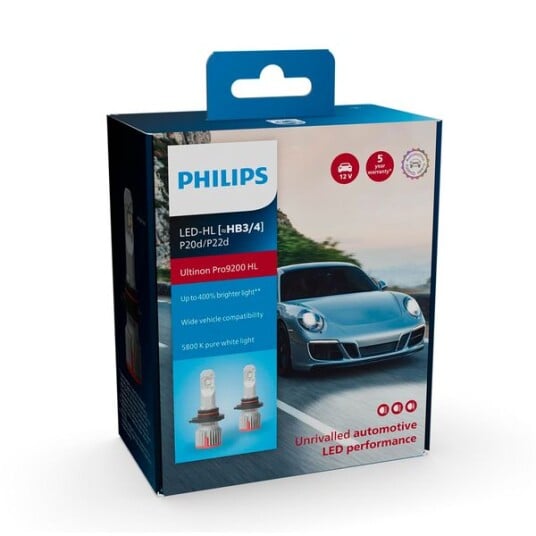LED konvertering Philips Ultinon Pro9200 HL +400 % 1800 lm HB3/HB4