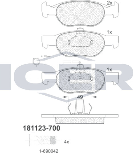 Bremseklosser sett ICER 181123-700