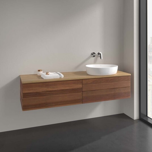 Villeroy & Boch Antao Servantskap med 4 skuffer 160x50x36 cm m/lys Valnøtt/Eik