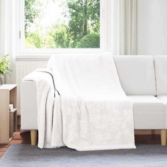 vidaXL Kastteppe Hvit 150 x 200 cm Fleece